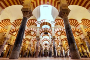 The red and white double arches of the Mezquita-Catedral of Córdoba