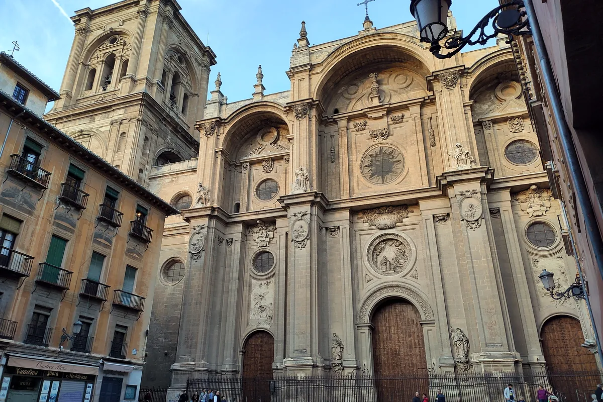 The main façade of Granada Cathedral